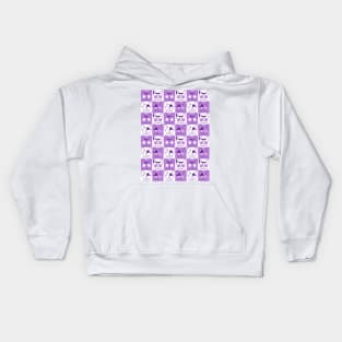 Frenchies with Glasses Pattern Purple Kids Hoodie
